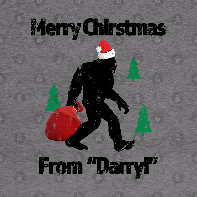 Merry Chiristmas From Darryl - Great Christmas Gift for the Believer - Black Lettering & Multi Color Logo design - Distressed Look by RKP'sTees